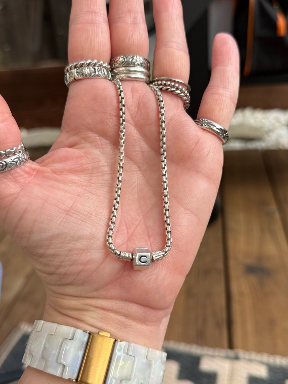 Sterling Silver Initial 'C' Necklace - Sterling Silver